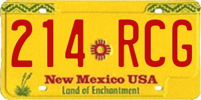 NM license plate 214RCG