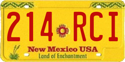 NM license plate 214RCI