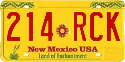 NM license plate 214RCK