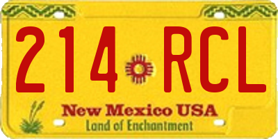 NM license plate 214RCL