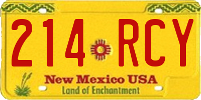 NM license plate 214RCY