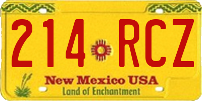 NM license plate 214RCZ