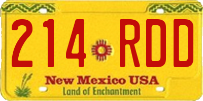 NM license plate 214RDD