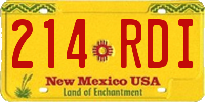 NM license plate 214RDI