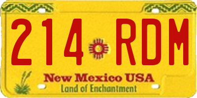 NM license plate 214RDM