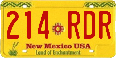 NM license plate 214RDR