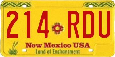 NM license plate 214RDU