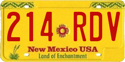 NM license plate 214RDV