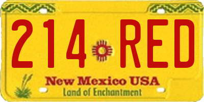NM license plate 214RED