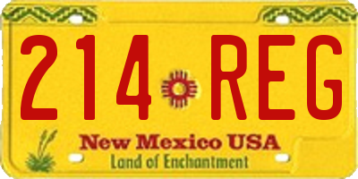 NM license plate 214REG