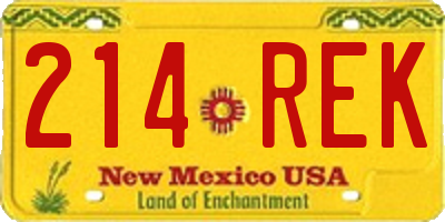 NM license plate 214REK