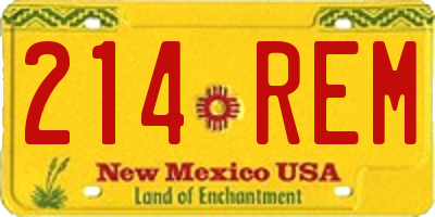 NM license plate 214REM