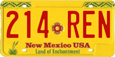 NM license plate 214REN