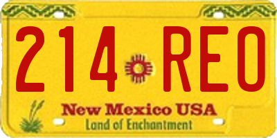 NM license plate 214REO
