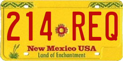 NM license plate 214REQ