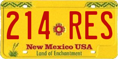 NM license plate 214RES