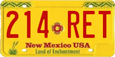 NM license plate 214RET