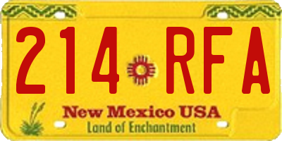 NM license plate 214RFA