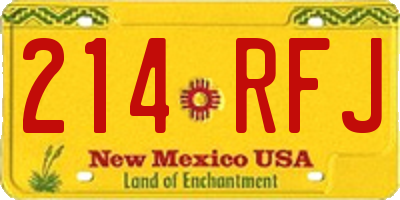 NM license plate 214RFJ