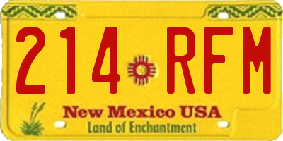 NM license plate 214RFM
