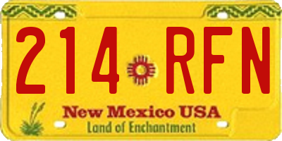 NM license plate 214RFN