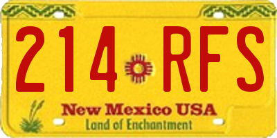 NM license plate 214RFS