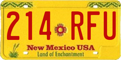 NM license plate 214RFU