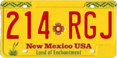 NM license plate 214RGJ