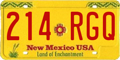 NM license plate 214RGQ