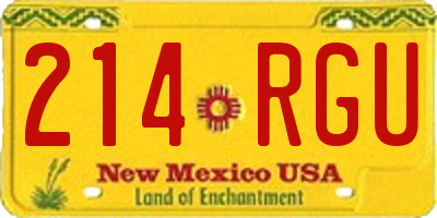 NM license plate 214RGU