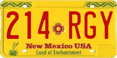 NM license plate 214RGY