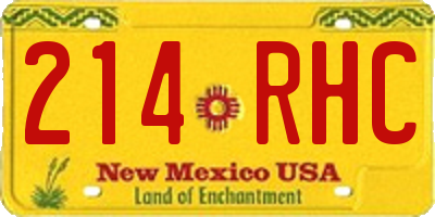 NM license plate 214RHC