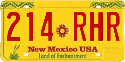 NM license plate 214RHR