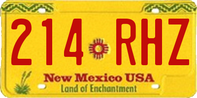NM license plate 214RHZ