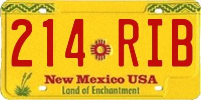 NM license plate 214RIB