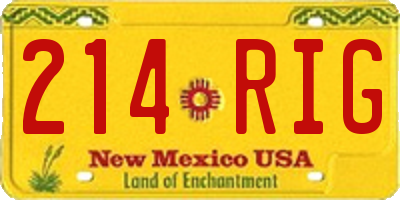NM license plate 214RIG