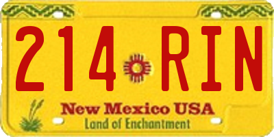 NM license plate 214RIN