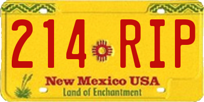 NM license plate 214RIP