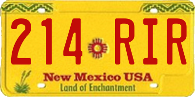 NM license plate 214RIR
