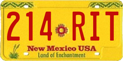 NM license plate 214RIT