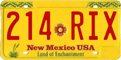 NM license plate 214RIX