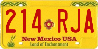 NM license plate 214RJA