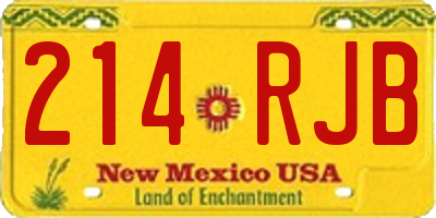 NM license plate 214RJB