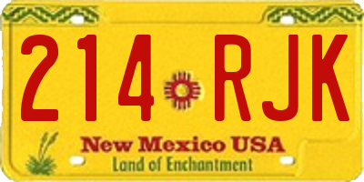 NM license plate 214RJK