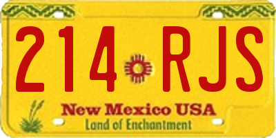 NM license plate 214RJS