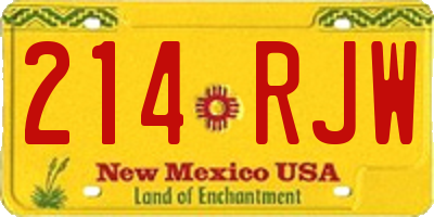 NM license plate 214RJW