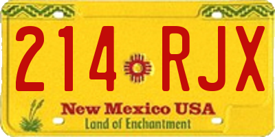 NM license plate 214RJX