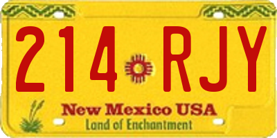 NM license plate 214RJY