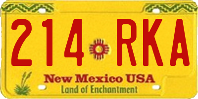 NM license plate 214RKA