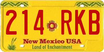NM license plate 214RKB